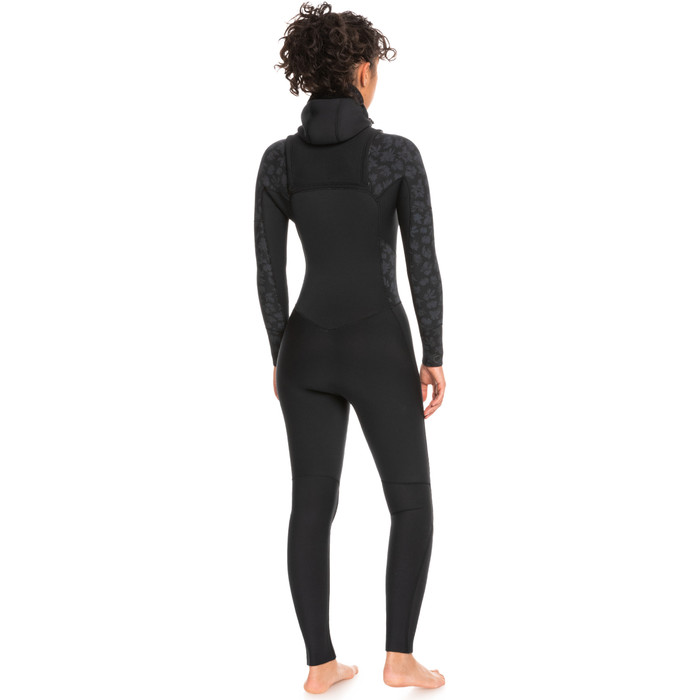 2024 Roxy Womens Swell Series 5/4/3mm Chest Zip Hooded Wetsuit ERJW203012 - Black